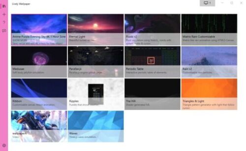 Lively Wallpaper Opciones