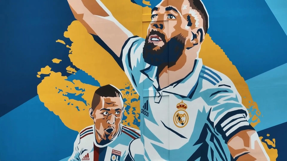 Karim Benzema Graffiti Lyon - Fondo de Pantalla Animado