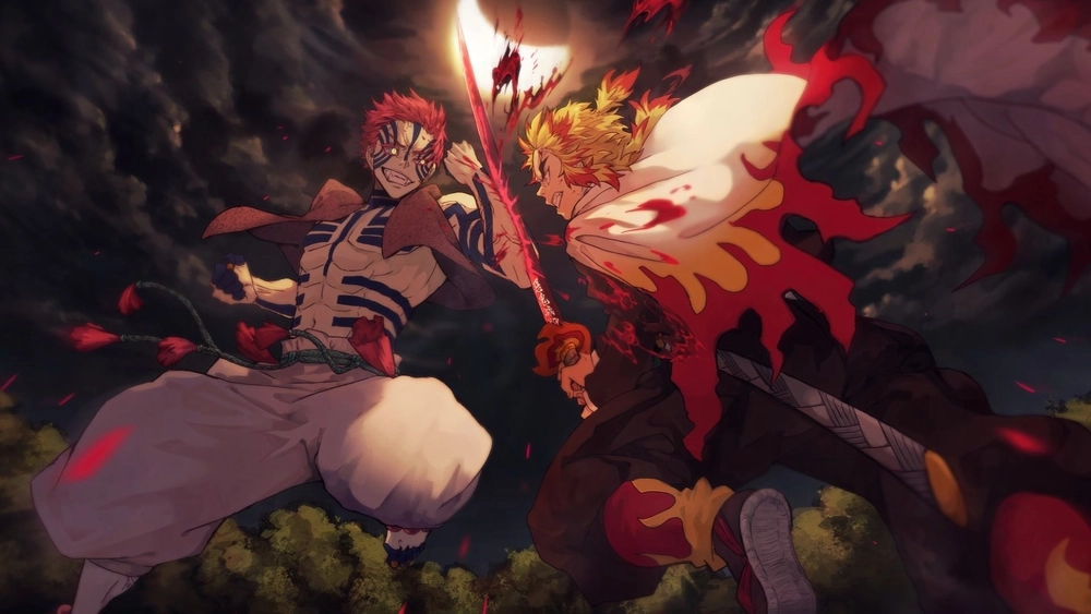 Kyojuro Rengoku vs Azaka - Fondos de Pantalla en Movimiento