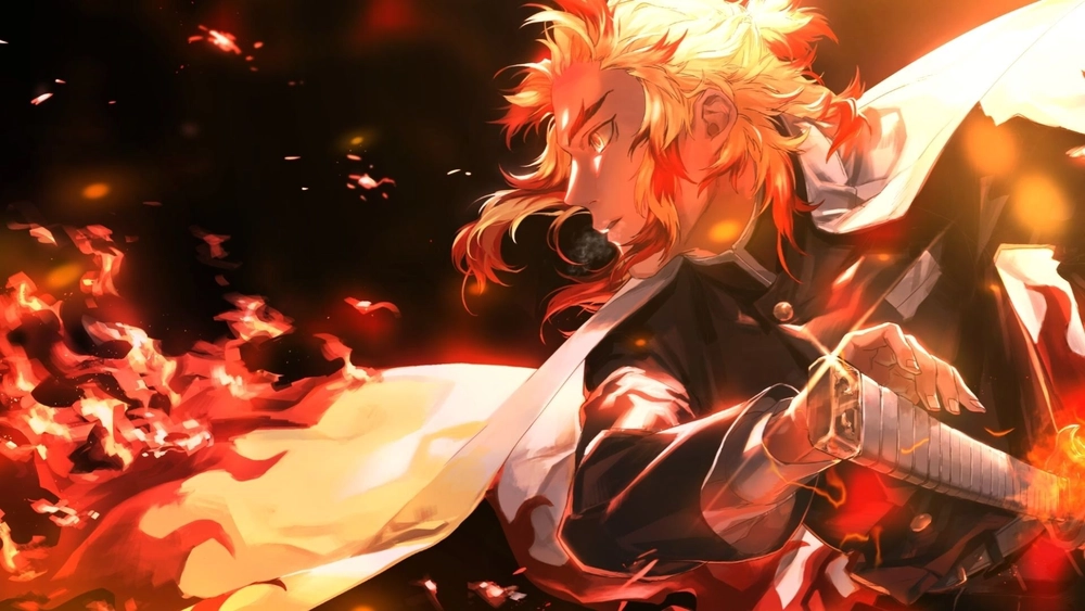 Kyojuro Rengoku desenfundando - Fondos de Pantalla Animado