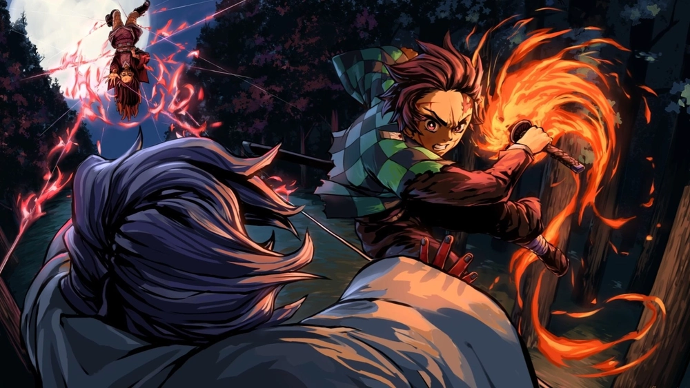 Tanjiro y Nezuko Kamado en Combate - Fondo de Pantalla Animado