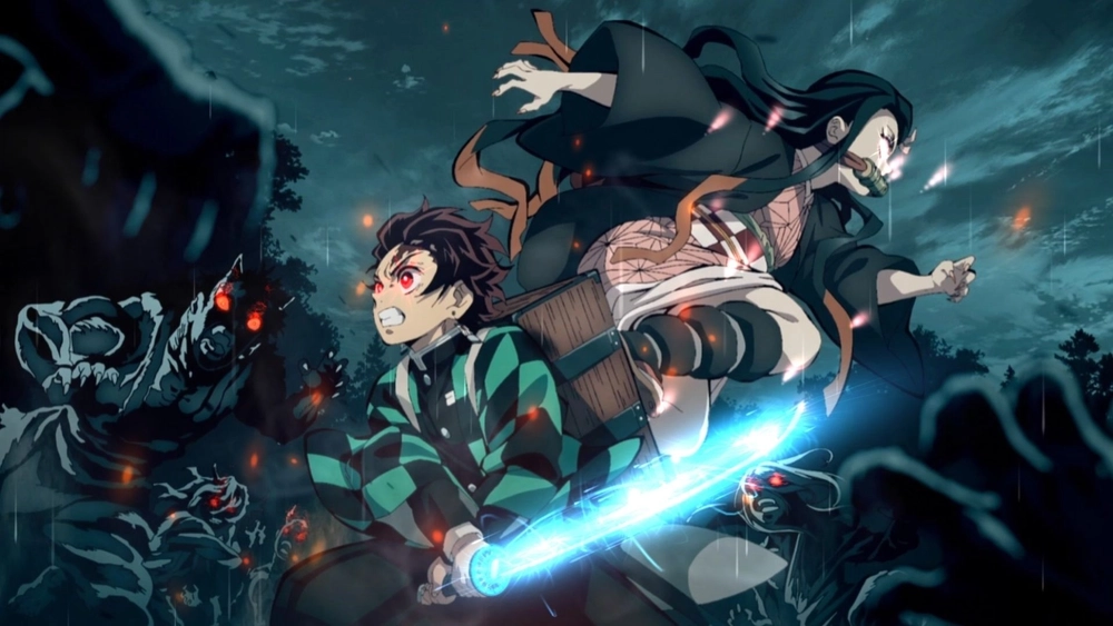 Tanjiro y Nezuko Kamado Luchando - Fondo de Pantalla Animado