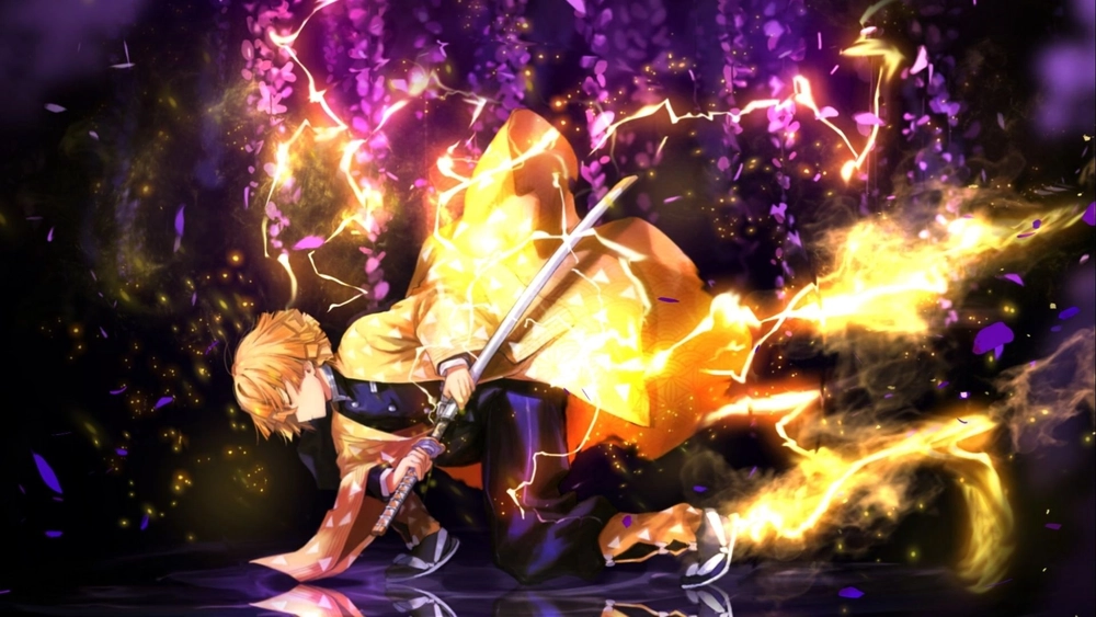 Tanjiro y Nezuko Kamado en la noche - Fondo de Pantalla Animado