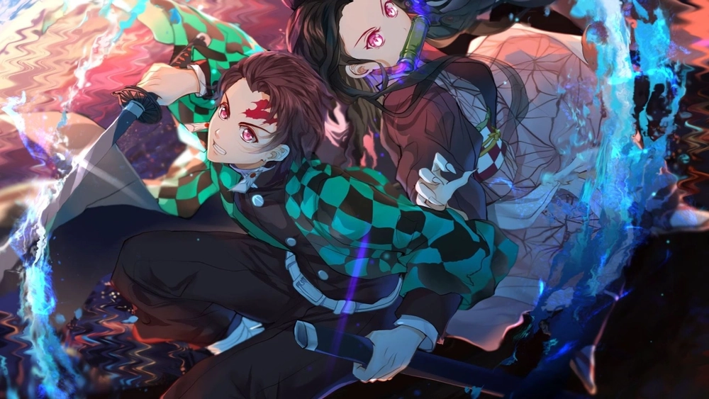 Tanjiro y Nezuko Kamado en CBatalla - Fondo de Pantalla en Movimiento
