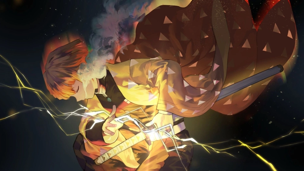 Zenitsu Flotando - Fondo de Pantalla Animado