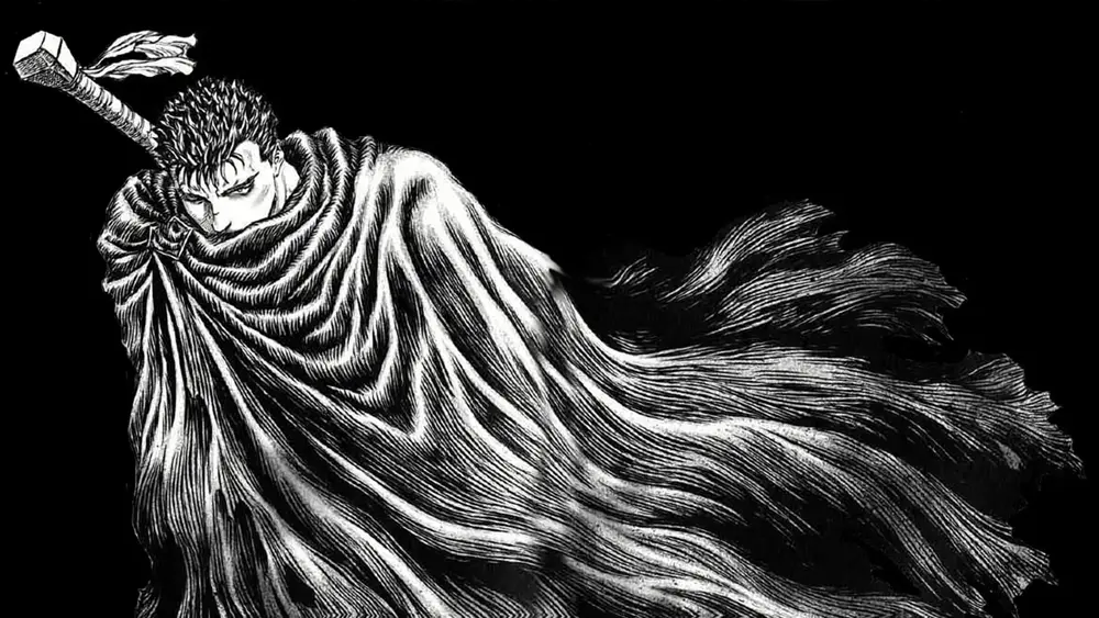 Descargar Fondo de Pantalla Animado de Berserk: Guts Blanco y Negro 4K