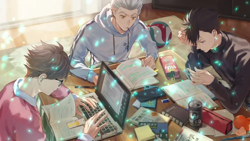 Descargar Fondo de Pantalla Animado de Haikyu!!: Estudiando Duro 4K