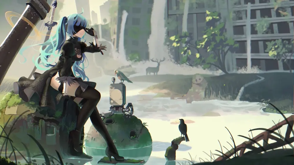 Descargar Fondo de Pantalla Animado de Ángel de Hatsune Miku 4K