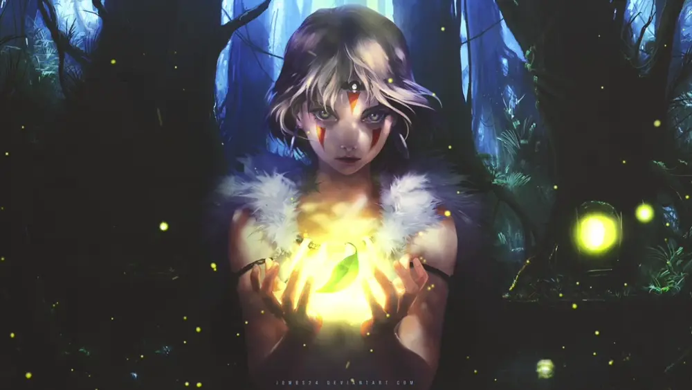 Descargar Fondo de Pantalla Animado de La Princesa Mononoke: San Magia del Bosque 4K