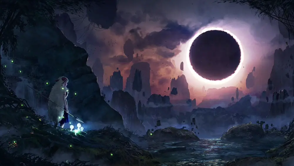 Descargar Fondo de Pantalla Animado de La Princesa Mononoke: Oscuridad en el Lugar 4K