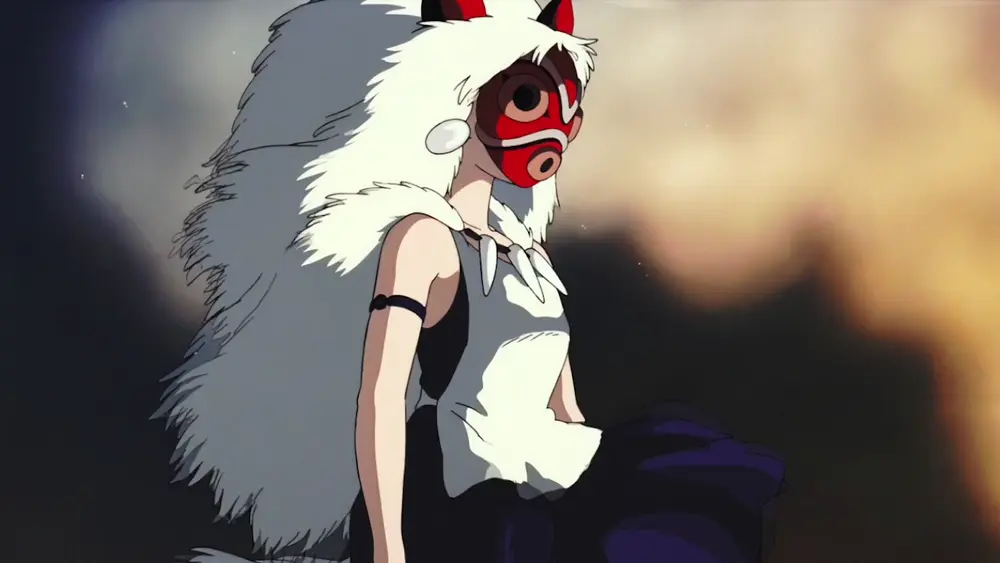 Descargar Fondo de Pantalla Animado de La Princesa Mononoke: San con Máscara 4K