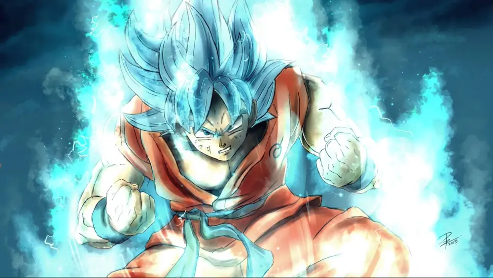 Descargar Fondo de Pantalla Animado de Goku SSJ Blue de Dragon Ball 4K