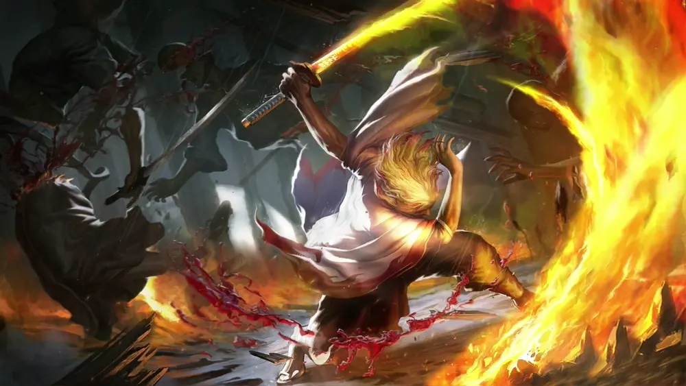 Rengoku atacando – Fondos de Pantalla Animado