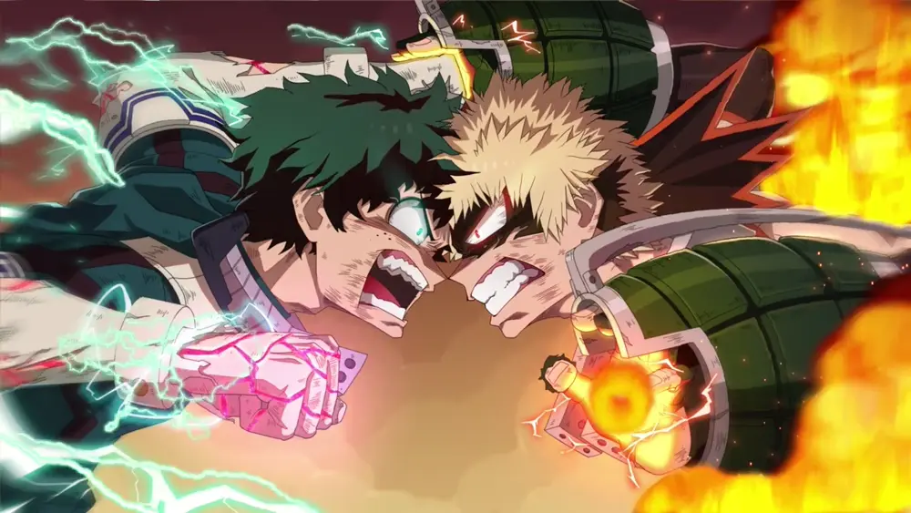 Descargar Fondo de Pantalla Animado de My Hero Academia: Midoriya VS Bakugo 4K