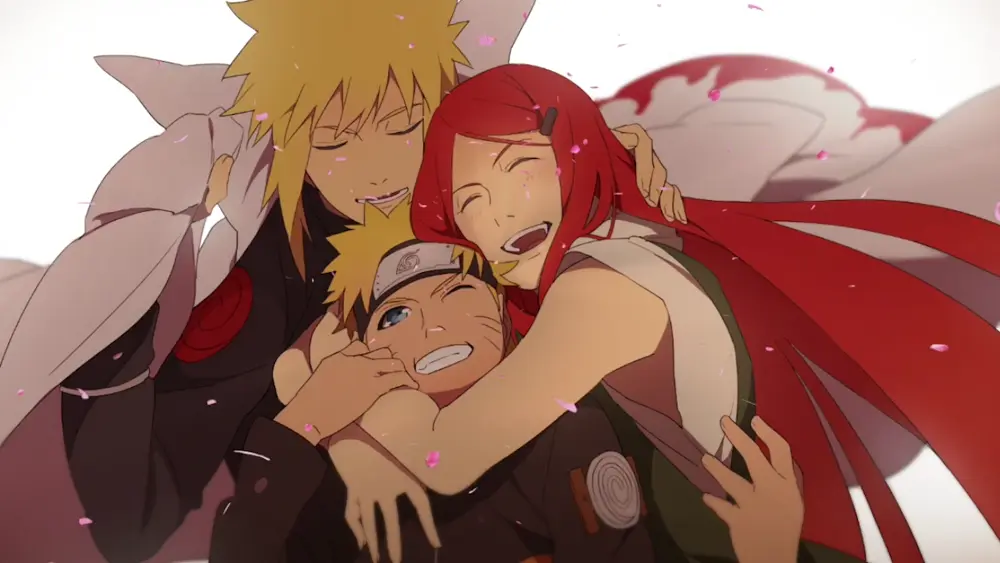 Descargar Fondo de Pantalla Animado de Naruto: Minato, Kushina y Naruto 4K