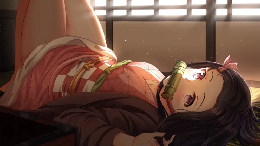 Nezuko Tumbada – Fondo de Pantalla Animado para PC