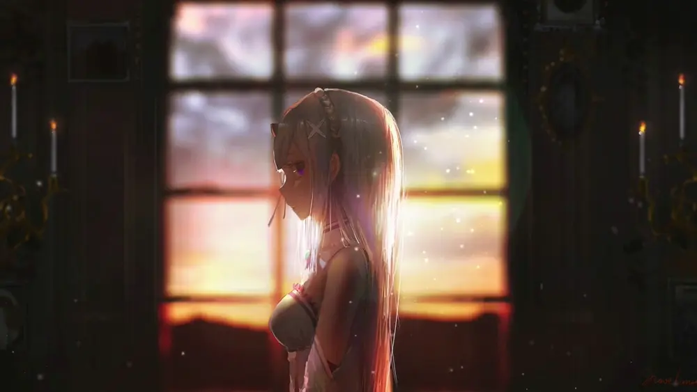 Descargar Fondo de Pantalla Animado de RE: Zero: Rem Pelo de Colores 4K