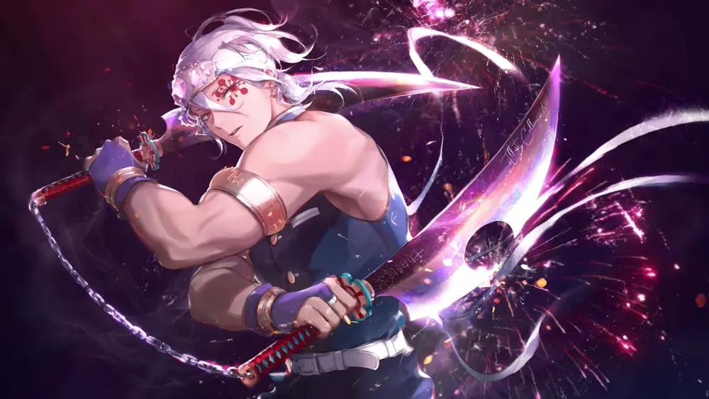 Tengen Uzui en combate – Fondo de Pantalla Animado & Estático