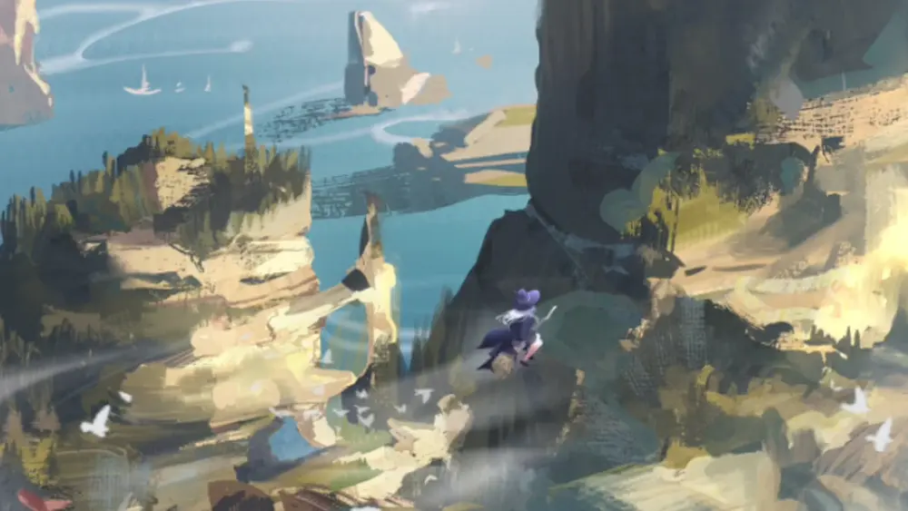 Descargar Fondo de Pantalla Animado de The Journey of Elaina: Vistas desde la Escoba 4K