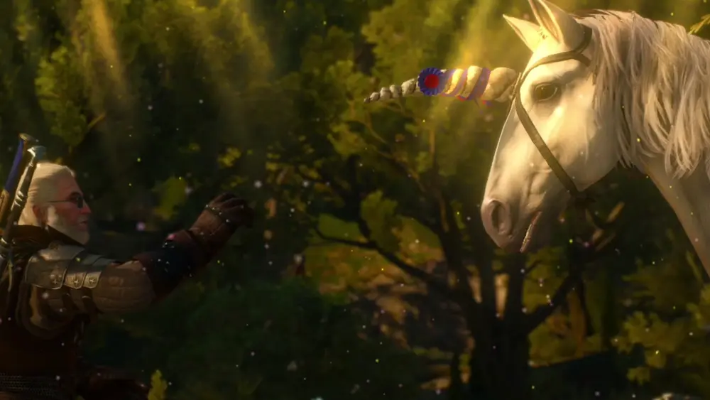 The Witcher Geralt y Unicornio – Fondo de Pantalla Animado para PC, Android & iPhone